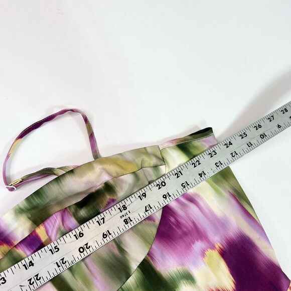 Cider Dress Womens 4XL Purple Green Dainty Ruched Side Slit Midi NWT Strappy - Picture 8 of 10